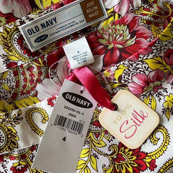 Deadstock Old Navy Vintage 2005 y2k Silk Bandana Floral Paisley Skirt size 4 - Picture 4 of 5